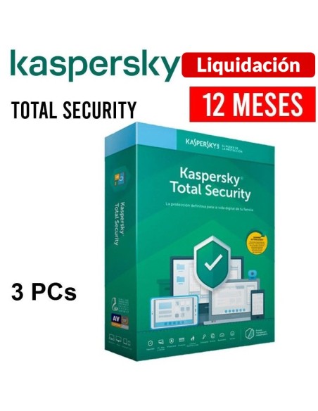 ANTIVIRUS KASPERSKY TOTAL SECURITY 3 PCS 12 MESES