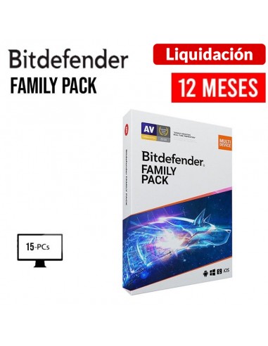 ANTIVIRUS BITDEFENDER FAMILY PACK 15 PC 12 MESES (B11030225)