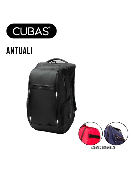 MOCHILA PARA LAPTOP CUBAS ANTUALI 15.6 C/SALIDAS USB COLORES VARIADOS