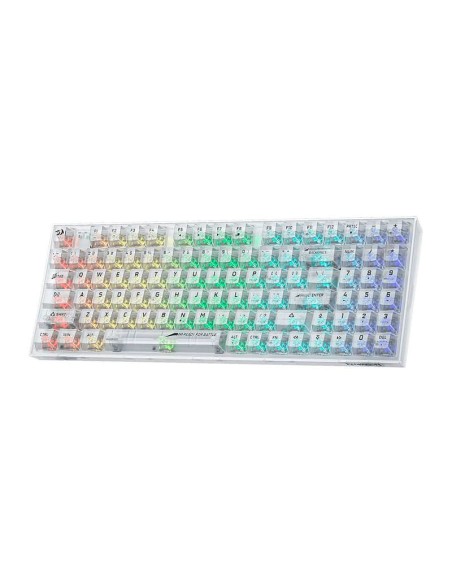 TECLADO GAMER REDRAGON POLLUX PRO ( K628CT-RGB-PRO ) SWITCH ICE SILVER | WIRELESS - BT - USB | LED-RGB