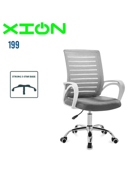 SILLA DE OFICINA XION MODELO 199 - GRIS CON BLANCO