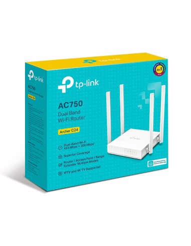 ROUTER INALAMBRICO DOBLE BANDA AC750 ARCHER C24...