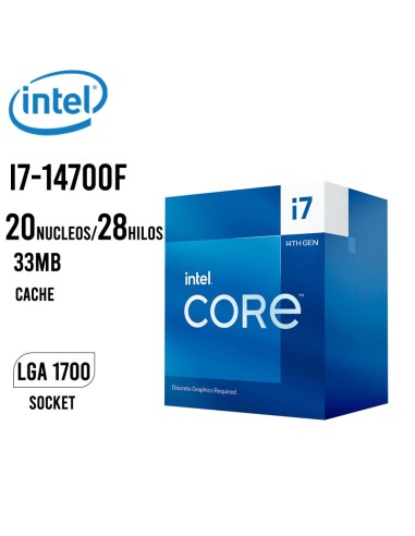 PROCESADOR INTEL CORE I7-14700F 2.10 GHZ - 33MB ( BX8071514700F ) LGA 1700