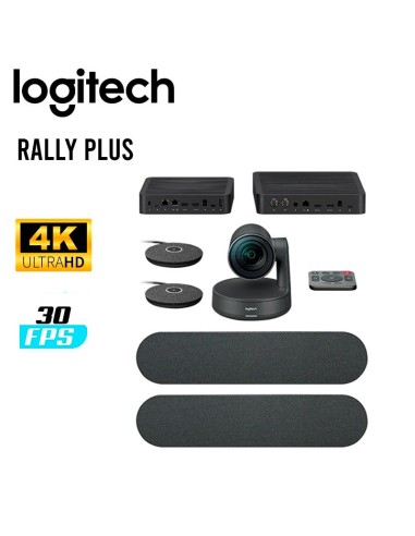CAMARA WEB LOGITECH B2B RALLY PLUS BUNDLE 4K LARGE ROOM BLACK (960-001225)