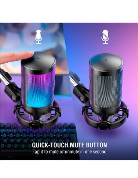 MICROFONO FIFINE A6T + BRAZO ( A6T-B ) BLACK | LED-RGB