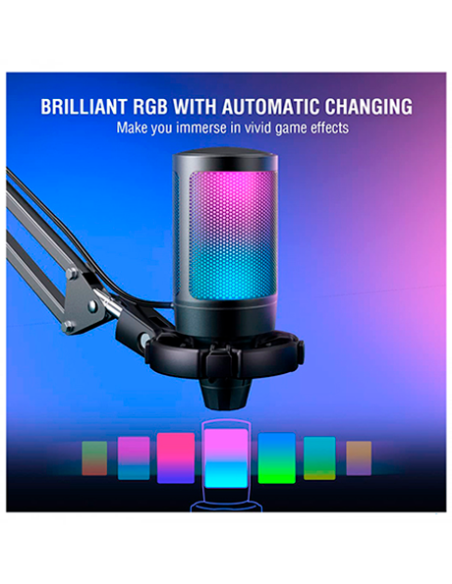 MICROFONO FIFINE A6T + BRAZO ( A6T-B ) BLACK | LED-RGB