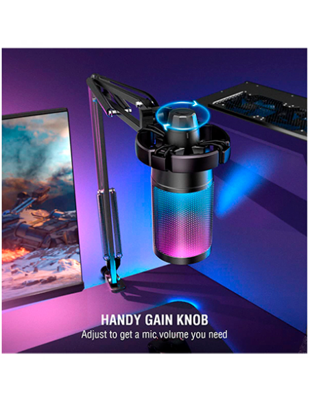 MICROFONO FIFINE A6T + BRAZO ( A6T-B ) BLACK | LED-RGB