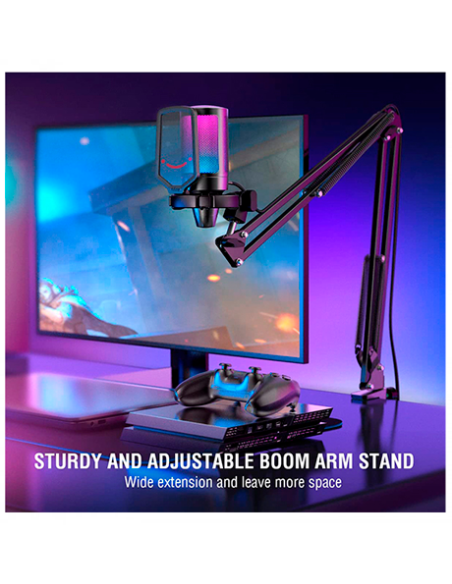 MICROFONO FIFINE A6T + BRAZO ( A6T-B ) BLACK | LED-RGB