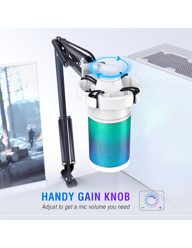 MICROFONO FIFINE A6T + BRAZO ( A6T-W ) WHITE |...