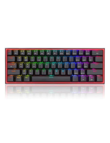 TECLADO GAMER REDRAGON FIZZ PRO BLACK ( K616-RGB BK-SP ) CABLE - USB 2.4G - BT | WIRELESS | SWITCH RED | LED-RGB