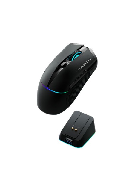 MOUSE GAMER MACHENIKE L8 PRO BLACK ( L8 PRO ) SENSOR PAW3395 | WIRED - WIRELESS 2.4GHZ + BASE DE CARGA | LED-RGB