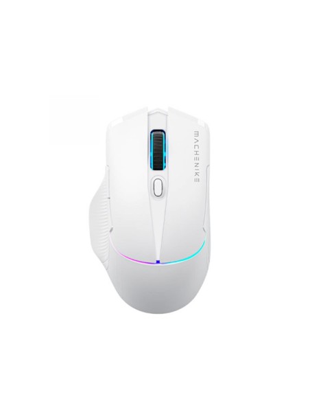 MOUSE GAMER MACHENIKE L8 PRO WHITE ( L8 PRO ) SENSOR PAW3395 | WIRED - WIRELESS 2.4GHZ + BASE DE CARGA | LED-RGB