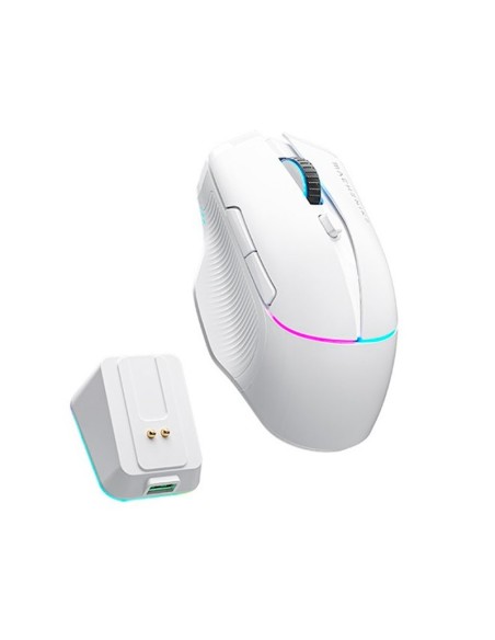 MOUSE GAMER MACHENIKE L8 PRO WHITE ( L8 PRO ) SENSOR PAW3395 | WIRED - WIRELESS 2.4GHZ + BASE DE CARGA | LED-RGB