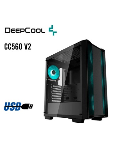 CASE DEEPCOOL CC560 V2 (R-CC560-BKGAA4-G-2) S/FUENTE| VIDRIO TEMPLADO| LED