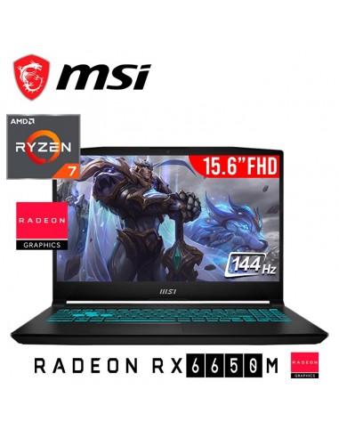 LAPTOP GAMER MSI BRAVO B7ED-001US RYZEN 7-7735HS 16GB 512GB T. VIDEO RX6550M 4GB 15.6 FHD 144HZ WINDOWS 11