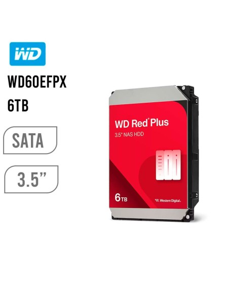DISCO DURO WESTERN DIGITAL RED PLUS 6TB (WD60EFPX) 5400 RPM | 256MB