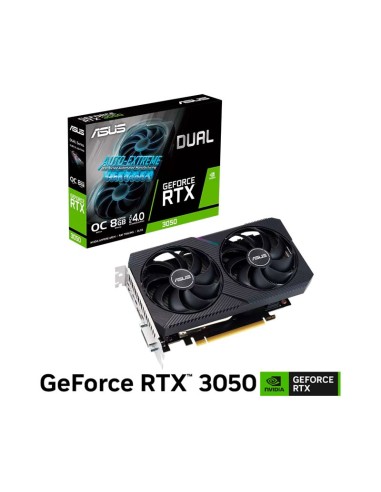 TARJETA DE VIDEO ASUS DUAL RTX 3050 8GB GDDR6 V2 (DUAL-RTX3050-O8G-V2) 128 BIT