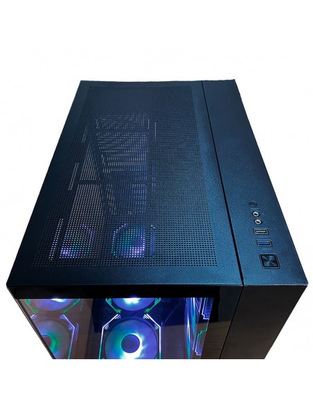 CASE GAMER HALION FISH TANK C708 ( C708 ) S/FUENTE | VIDRIO TEMPLADO | 6 LED-ARGB