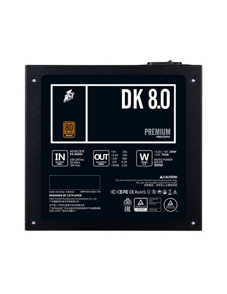 FUENTE DE PODER 1ST PLAYER 800W PS-800AX (1S-PS1ST-PS-800AX P) 80 PLUS BRONZE