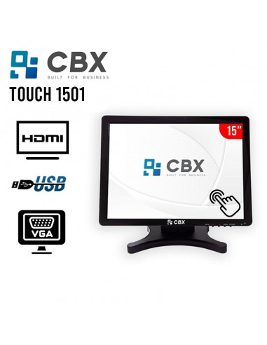 MONITOR CBX TOUCH 1501 15 PULG HDMI VGA BASE METAL (TOUCH-1501W)