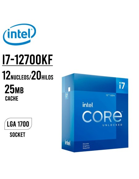 PROCESADOR INTEL CORE I7-12700KF 3.60GHZ - 25MB ( BX8071512700KF ) LGA 1700