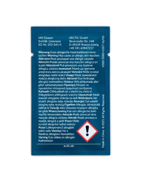 TOALLITAS LIMPIADORAS MX CLEANER ARCTIC| 40 PCS. (ACTCP00033A)