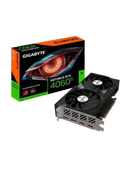 TARJETA DE VIDEO GIGABYTE RTX 4060 TI WINDFORCE OC 8GB GDDR6 (GV-N406TWF2OC-8GD) 128 BIT