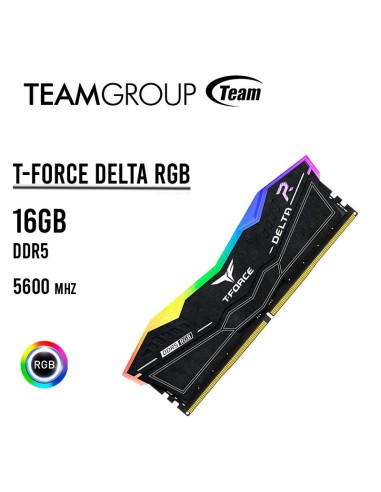 MEMORIA RAM TEAMGROUP 16GB/5600MHZ T-FORCE DELTA RGB ( FF3D516G5600HC36B01 ) BLACK | LED-RGB