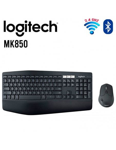 KIT TECLADO Y MOUSE LOGITECH MK850 WIRELESS USB BLACK ( 920-008659 )