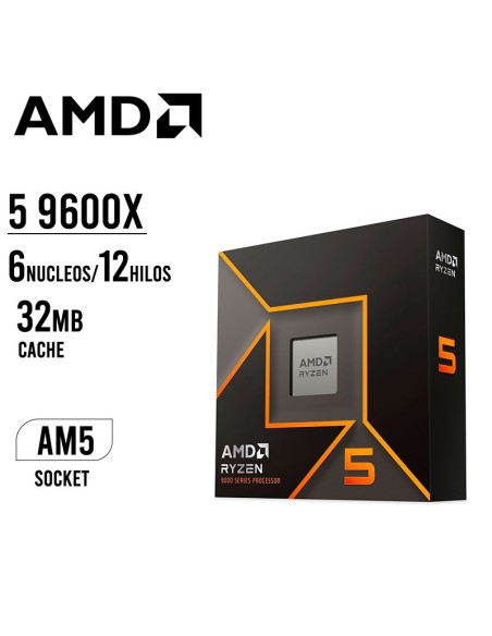 PROCESADOR AMD RYZEN 5 9600X (100-100001405WOF) 3.9-5.4GHZ | AM5