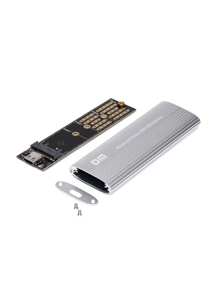 CASE PARA MEMORIAS DM HD1300 M.2 NVME NGFF SATA PROTOCOLO DUAL USB-C A USB-C/ USB 3.2