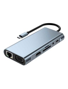 DOCKING STATION USB-C DELCOM 4K HUB 11-EN-1 BYL2110 2