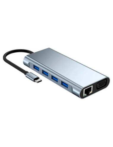 DOCKING STATION USB-C DELCOM 4K HUB 11-EN-1...