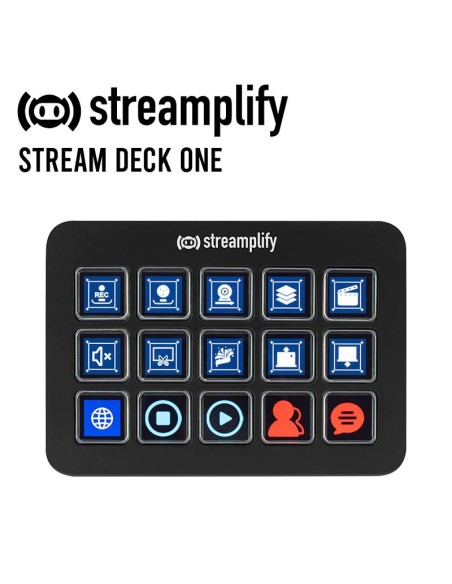 STREAM DECK ONE STREAMPLIFY LCD ( DECK-LCD 15KEYS W/HUB BLK ) 15 KEYS W/HUB