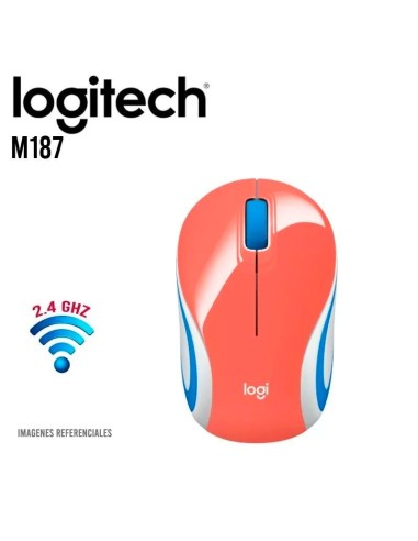 MOUSE LOGITECH M187 (910-005362) CORAL WIRELESS