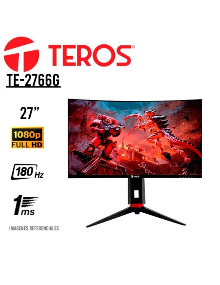MONITOR GAMER CURVO TEROS 27" ( TE-2766G ) PANEL VA | 180HZ - 1MS | 2 HDMI - DP | PIVOT