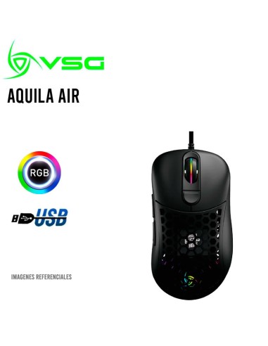 MOUSE VSG AQUILA AIR BLACK MATE ( VG-M550-BLK-MAT ) GAMING | 16K DPI | SENSOR PMW3389 | LED-RGB
