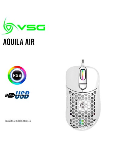 MOUSE VSG AQUILA AIR WHITE MATE ( VG-M550-WHT-MAT ) GAMING | 16K DPI | SENSOR PMW3389 | LED-RGB