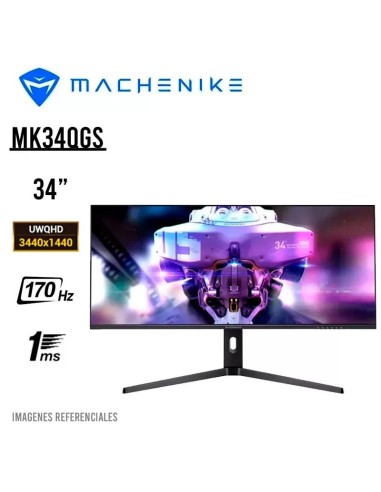 MONITOR GAMER MACHENIKE 34 ( MK34QGS ) PANEL IPS | WQHD 3440X1440 | 170HZ - 1MS | HDMI - DP