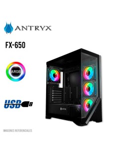 CASE ANTRYX FX 650 BLACK ( AC-FX650K ) S/FUENTE | VIDRIO...