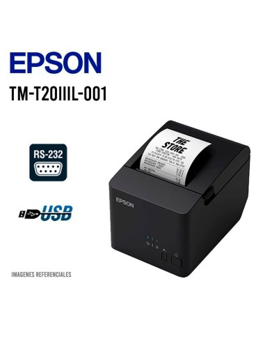 IMPRESORA TERMICA EPSON TM-T20IIIL-001 USB-SERIAL (RS-232)BLACK