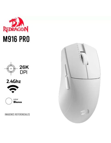 MOUSE GAMER REDRAGON KING PRO ( M916-PRO ) 1K HZ | WIRELESS | 26K DPI | WHITE