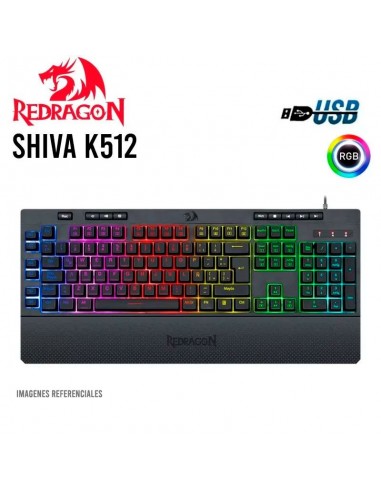 TECLADO GAMER REDRAGON SHIVA ( K512-RGB ) LED RGB | USB | SEMI-MECANICO | BLACK