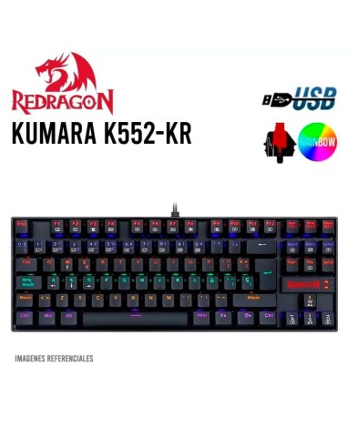 TECLADO GAMER REDRAGON KUMARA ( K552-KR SP ) RAINBOW | USB | SWITCH RED | BLACK