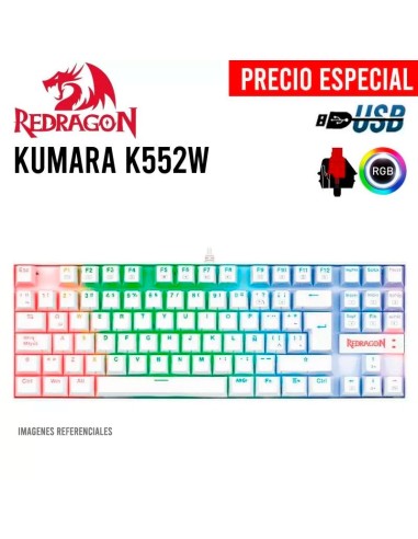 TECLADO GAMER REDRAGON KUMARA (K552W-RGB...