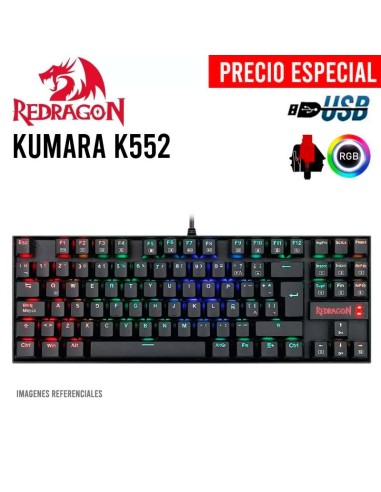 TECLADO GAMER REDRAGON KUMARA ( K552RGB-1 SP ) LED-RGB | USB | SWITCH RED | BLACK