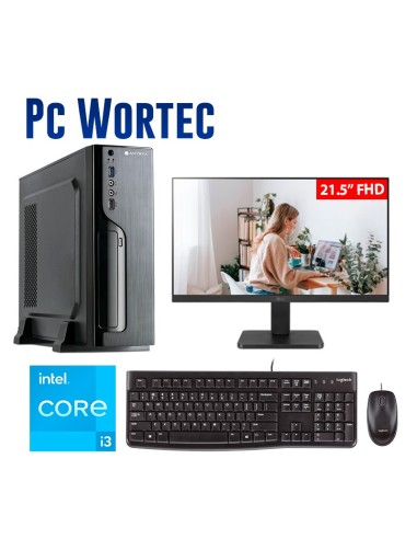 COMPUTADORA WORKTEC INTEL I3 12100 8GB 500GB 21.5" FHD
