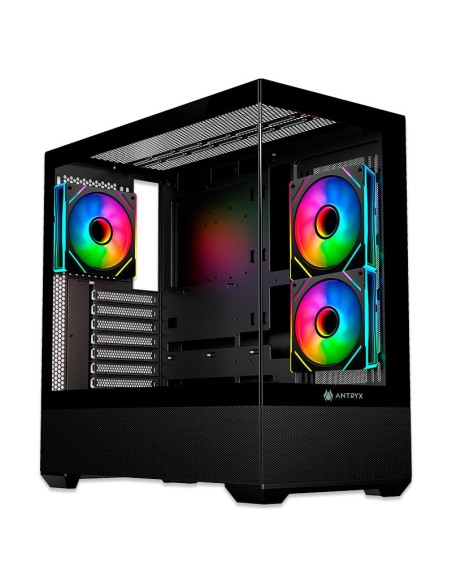 CASE ANTRYX FX 740 BLACK ( AC-FX740K ) S/FUENTE | VIDRIO TEMPLADO | LED-ARGB