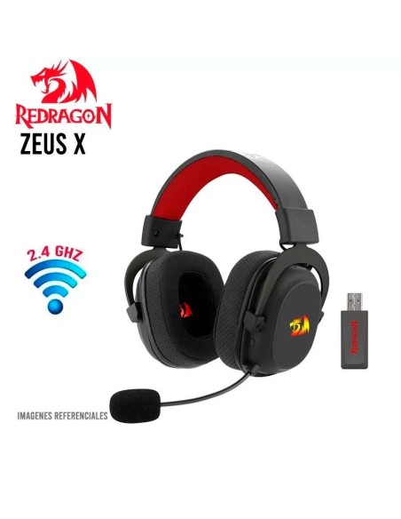 AUDIFONO GAMER REDRAGON ZEUS X WIRELESS ( H510-WL ) 7.1 VIRTUAL | RGB | USB | 3.5 MM | BLACK