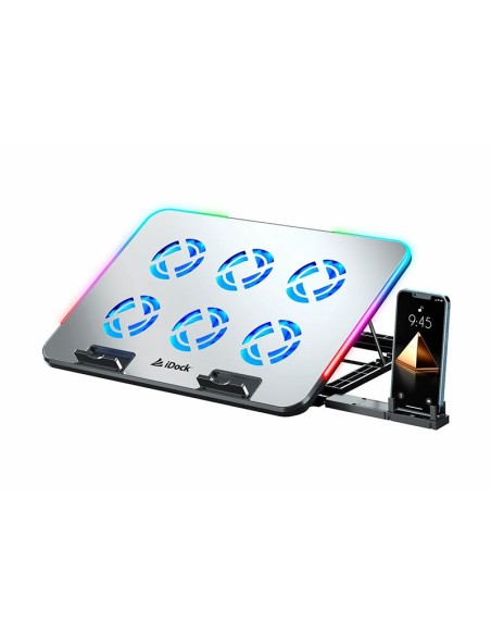 COOLER PARA LAPTOP IDOCK N8 QUANTUM RGB| 6 VENTILADORES| ALUMINIO